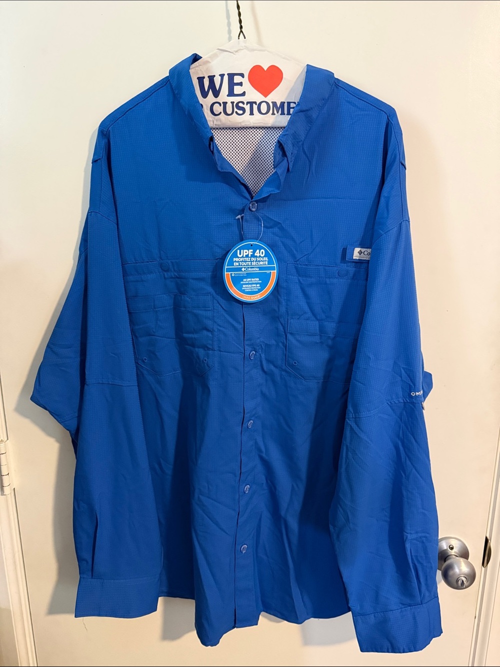 Columbia Royal Blue Men's UPF Fishing Shirt